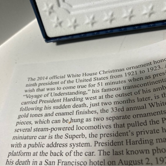 2014 White House Historical Association Box Train Set Christmas Ornaments - Picture 8 of 14